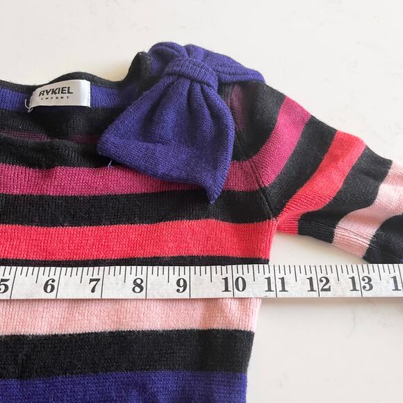 Sonia Rykiel Enfant Wool Multicolor Striped Long Sleeve Dress size 8 - Picture 9 of 10